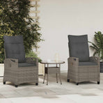 Garden Chair 2 pcs Grey and Dark Grey Steel and Polyester