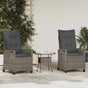 Garden Chair 2 pcs Grey and Dark Grey Steel and Polyester
