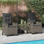 Garden Chair 2 pcs Grey and Dark Grey Steel and Polyester