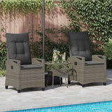 Garden Chair 2 pcs Grey and Dark Grey 56 x 60 x 112 cm - Side View