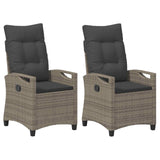 Garden Chair 2 pcs Grey and Dark Grey 56 x 60 x 112 cm - Front View
