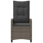 Garden Chair 2 pcs Grey and Dark Grey Steel and Polyester