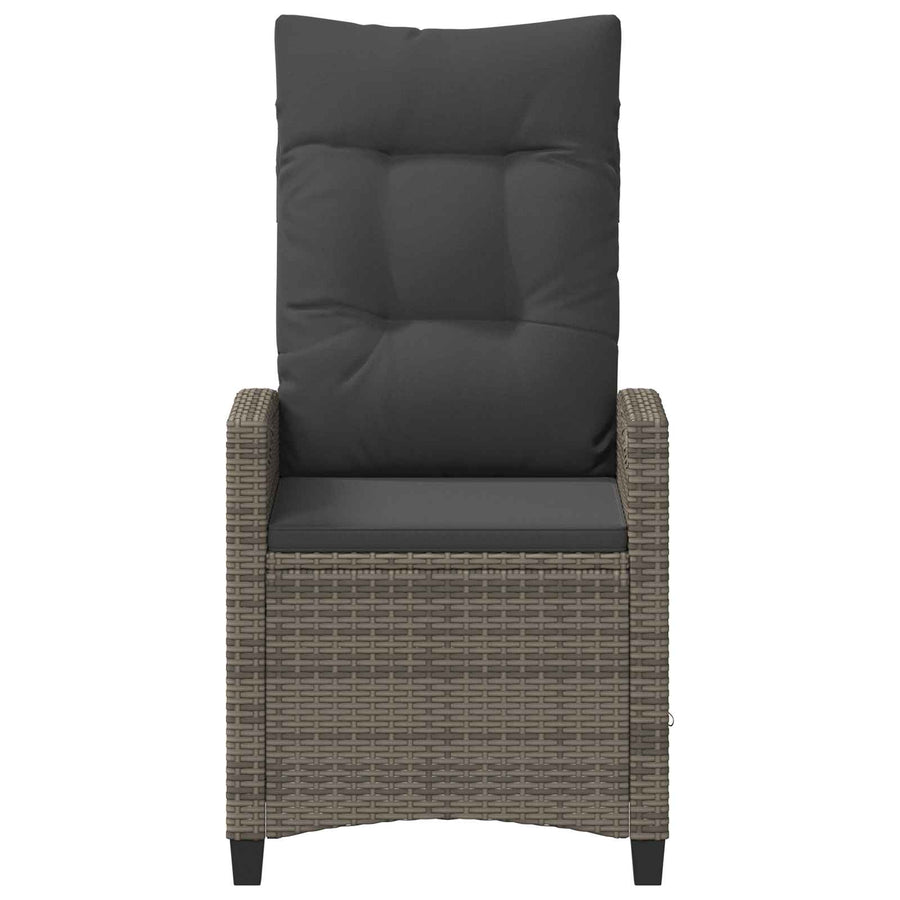 Garden Chair 2 pcs Grey and Dark Grey Steel and Polyester