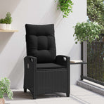 Reclining Garden Chair Black 56 x 60 x 112 cm Poly Rattan