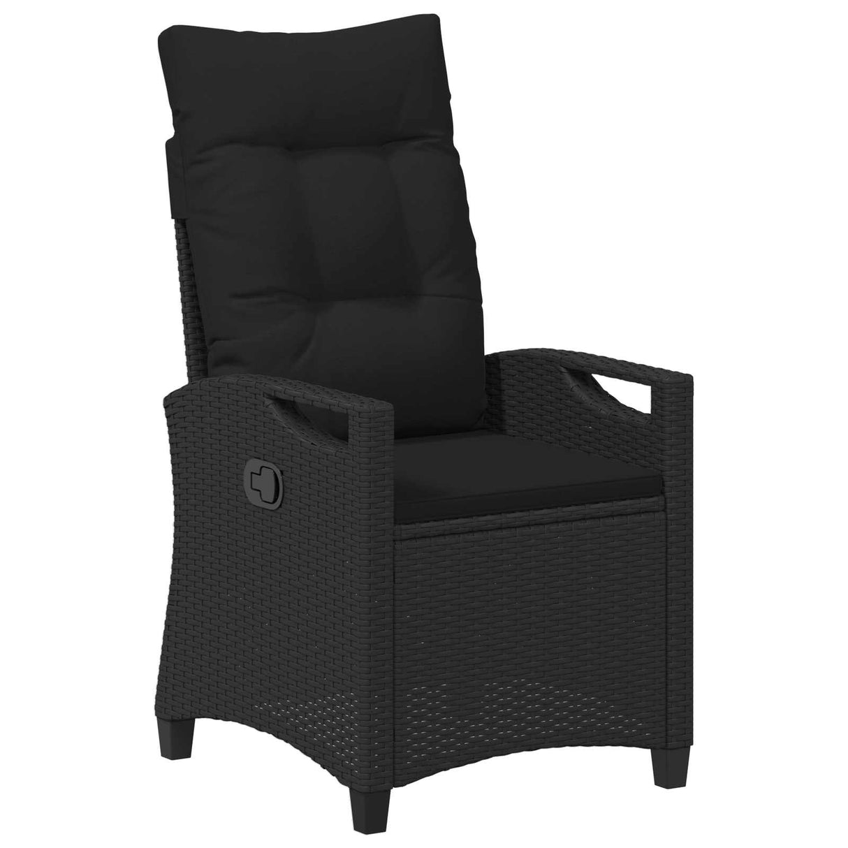 Reclining Garden Chair Black 56 x 60 x 112 cm Poly Rattan