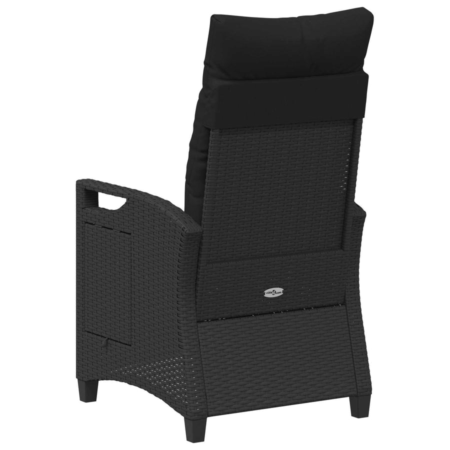 Reclining Garden Chair Black 56 x 60 x 112 cm Poly Rattan