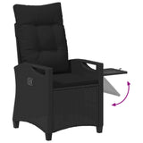 Reclining Garden Chair Black 56 x 60 x 112 cm Poly Rattan