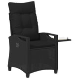 Reclining Garden Chair Black 56 x 60 x 112 cm Poly Rattan - Side View