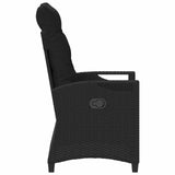 Reclining Garden Chair Black 56 x 60 x 112 cm Poly Rattan - Rear View