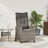 Reclining Garden Chair Grey and Dark Grey 56 x 60 x 112 cm