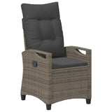 Reclining Garden Chair Grey and Dark Grey 56 x 60 x 112 cm - Front View