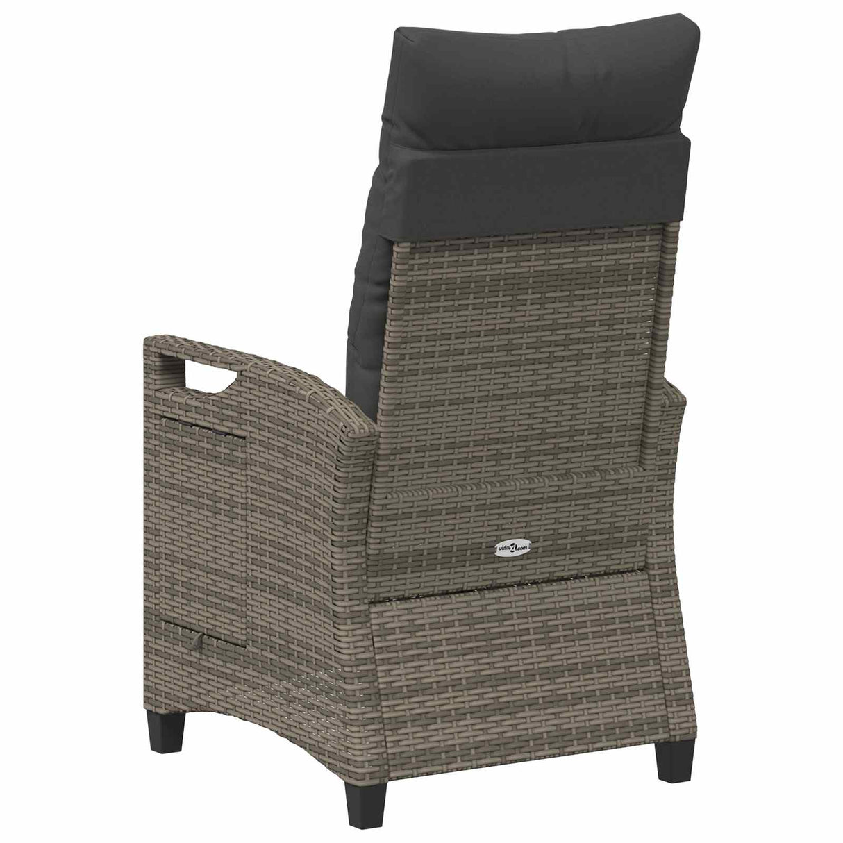 Reclining Garden Chair Grey and Dark Grey 56 x 60 x 112 cm