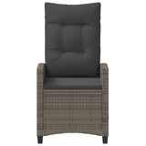 Reclining Garden Chair Grey and Dark Grey 56 x 60 x 112 cm