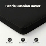 Garden Bench Black 105 x 60 x 112 cm Steel and Polyester - Close-Up Angle