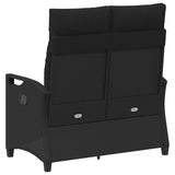 Garden Bench Black 105 x 60 x 112 cm Steel and Polyester