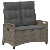 Garden Bench with Pillow Grey and Dark Grey 105 x 60 x 112 cm - Front View