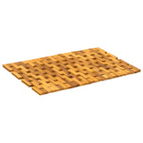 Bath Mats 2 pcs Natural 44 x 60 cm Solid Acacia Wood - Front View