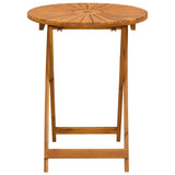 Folding Garden Table Natural Ø60 x 75 cm Solid Acacia Wood - Side View