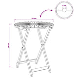 Folding Garden Table Natural Ø60 x 75 cm Solid Acacia Wood - Extra Image