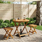 Folding Garden Table Natural Ø70 x 75 cm Solid Acacia Wood