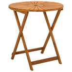 Folding Garden Table Natural Ø70 x 75 cm Solid Acacia Wood