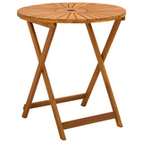 Folding Garden Table Natural Ø70 x 75 cm Solid Acacia Wood - 45-Degree Angle