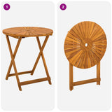 Folding Garden Table Natural Ø70 x 75 cm Solid Acacia Wood - Low Angle