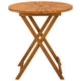 Folding Garden Table Natural Ø70 x 75 cm Solid Acacia Wood - Top-Down View
