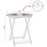 Folding Garden Table Natural Ø70 x 75 cm Solid Acacia Wood