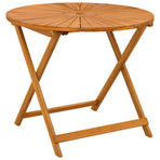 Folding Garden Table Natural Ø90 x 75 cm Solid Acacia Wood