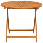 Folding Garden Table Natural Ø90 x 75 cm Solid Acacia Wood