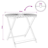 Folding Garden Table Natural Ø90 x 75 cm Solid Acacia Wood