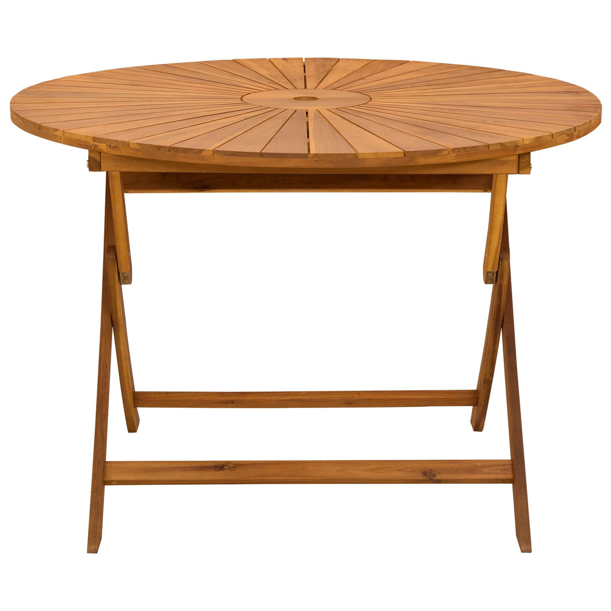 Folding Garden Table Natural Ø110 x 75 cm Solid Acacia Wood