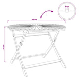 Folding Garden Table Natural Ø110 x 75 cm Solid Acacia Wood