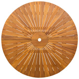 Folding Garden Table Natural Ø110 x 75 cm Solid Acacia Wood - Rear View