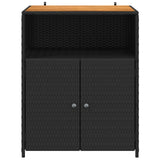 Cabinet Black 70 x 50 x 87 cm Polyester and Roly Rattan - 45-Degree Angle