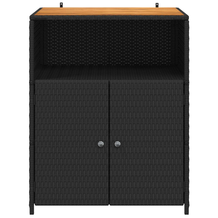 Cabinet Black 70 x 50 x 87 cm Polyester and Roly Rattan