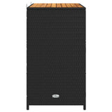 Cabinet Black 70 x 50 x 87 cm Polyester and Roly Rattan - Rear View