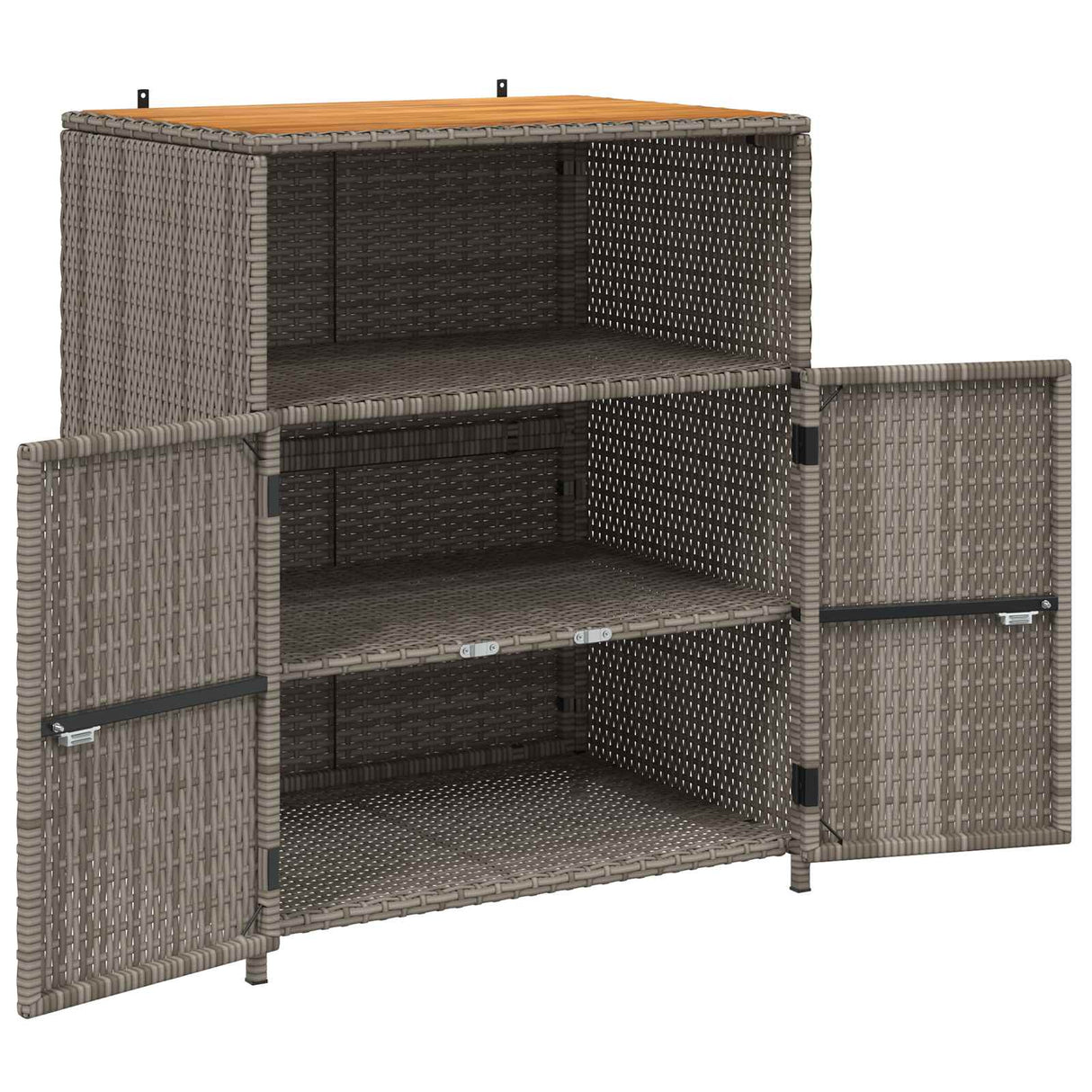 Cabinet Grey 70 x 50 x 87 cm Polyester and Roly Rattan
