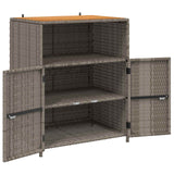 Cabinet Grey 70 x 50 x 87 cm Polyester and Roly Rattan - Top-Down View