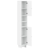 Bathroom Cabinet with Open Shelf EDE White 30 x 31 x 190 cm - Side View