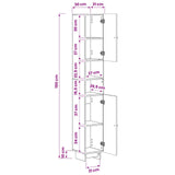 Bathroom Cabinet with Open Shelf EDE White 30 x 31 x 190 cm - Extra Image
