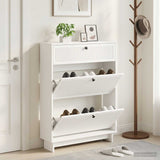 Shoe Cabinet EDE 78 x 24 x 103 cm Engineered Wood White
