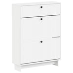 Shoe Cabinet EDE 78 x 24 x 103 cm Engineered Wood White