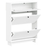 Shoe Cabinet EDE 78 x 24 x 103 cm Engineered Wood White