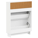 Shoe Cabinet EDE 78 x 24 x 103 cm Engineered Wood White - 45-Degree Angle