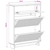 Shoe Cabinet EDE 78 x 24 x 103 cm Engineered Wood White - Low Angle