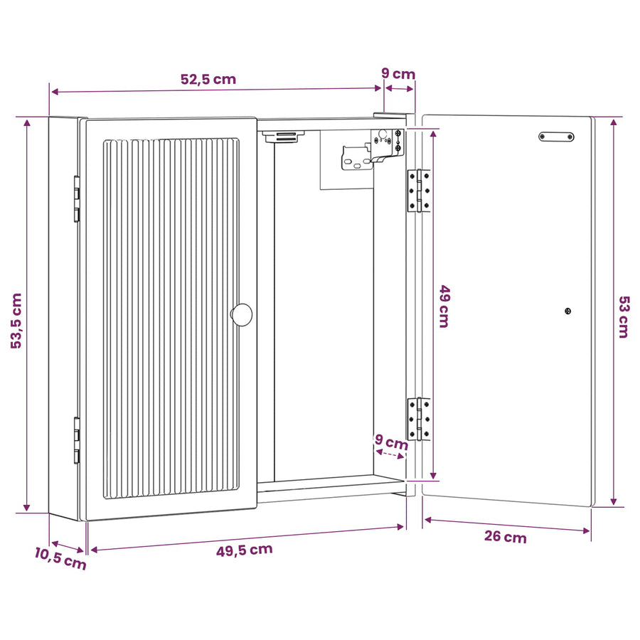 Dartboard Cabinet EDE White 52.5 x 10.5 x 53.5 cm