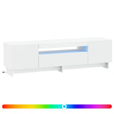 LED TV Cabinet White Engineered Wood - Front View