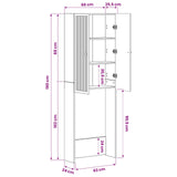 Toilet Cabinet EDE White 66 x 25.5 x 190 cm Engineered Wood - Low Angle